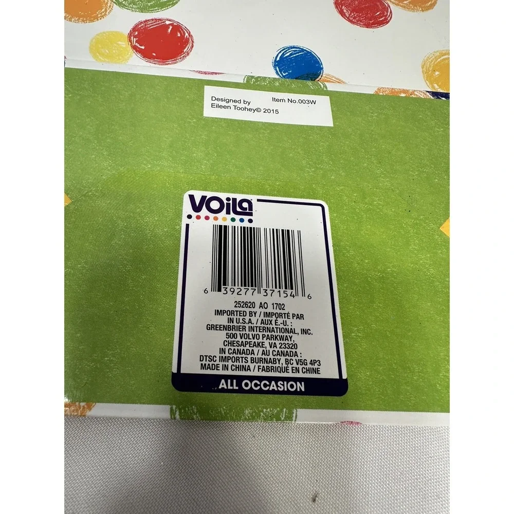 4 BAGS‎ VOILA gift bag party bag BIRTHDAY approximately 5X10 inch 12 inches tall